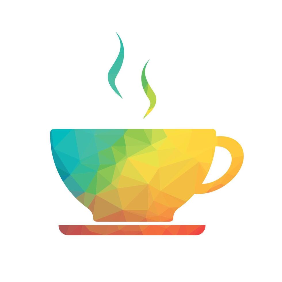 Low poly cup of coffee on a white background. vector illustration