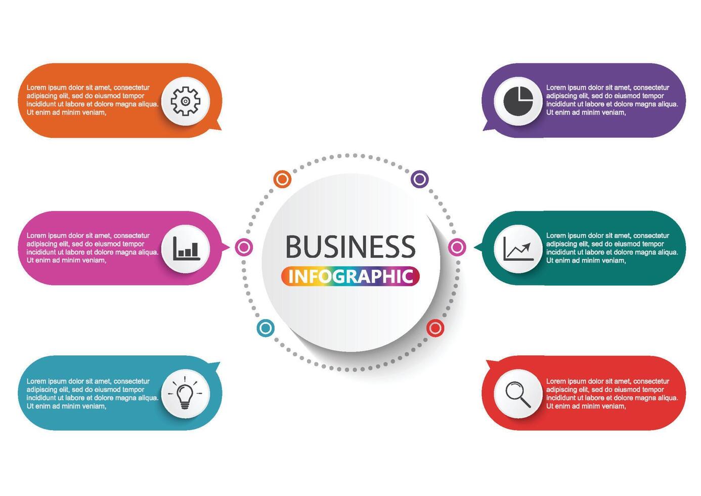 Business data visualization. Process chart. Abstract elements of graph, diagram with steps, options, parts or processes. Vector business template for presentation. Creative concept for infographic.