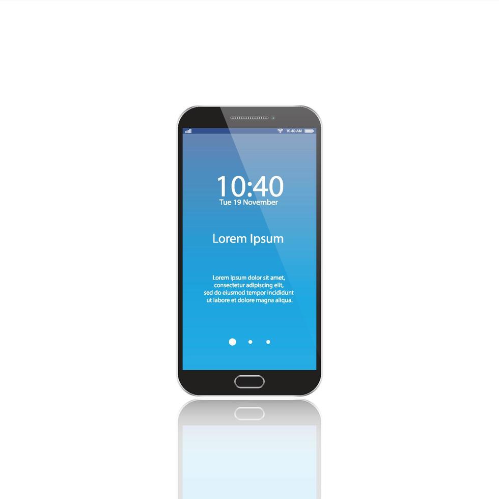 Smartphone black. Smartphone isolated on white background. Vector illustration