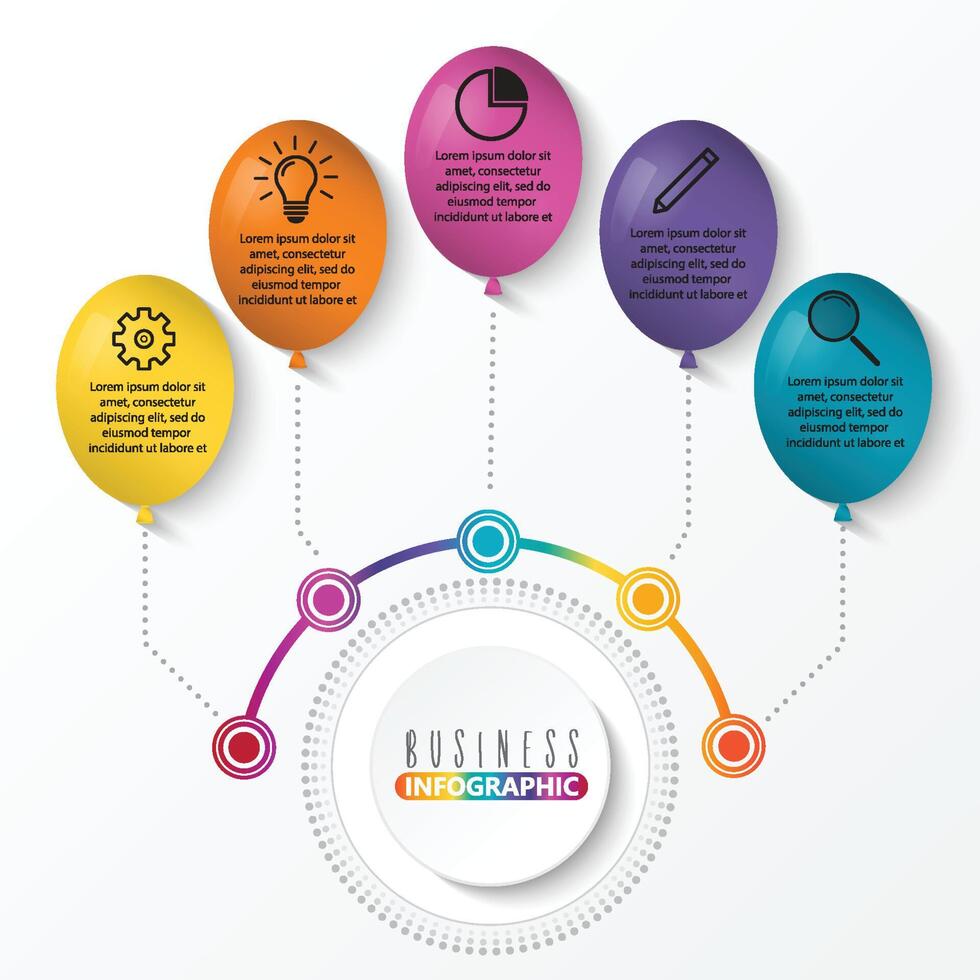 fondo de vector infográfico de globo con texto de muestra