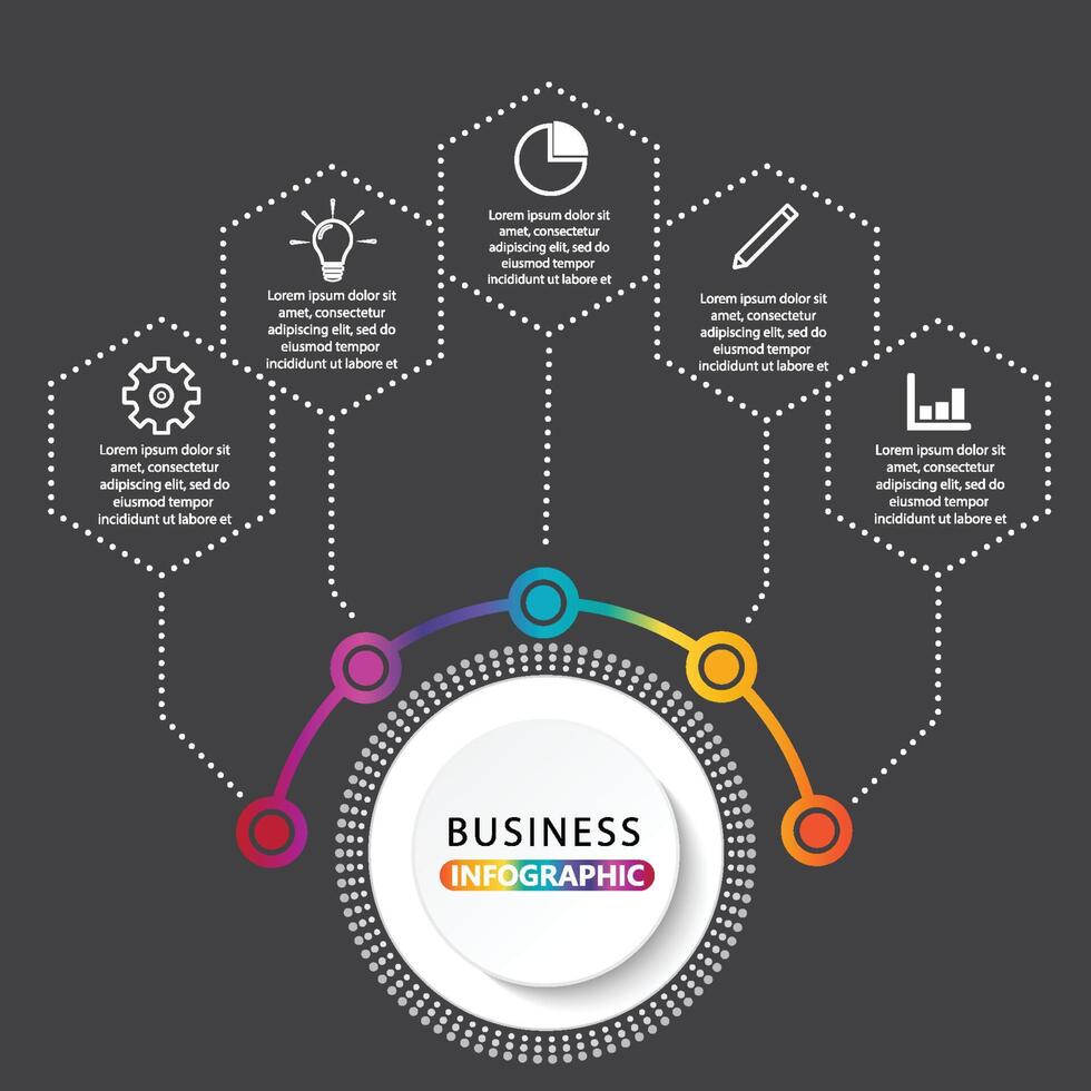 plantilla de infografía vectorial con etiqueta de papel 3d, círculos integrados. concepto de negocio con opciones. para contenido, diagrama, diagrama de flujo, pasos, partes, infografías de línea de tiempo, diseño de flujo de trabajo, gráfico vector