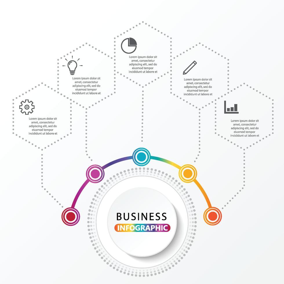 Vector infographic template with 3D paper label, integrated circles. Business concept with options. For content, diagram, flowchart, steps, parts, timeline infographics, workflow layout, chart