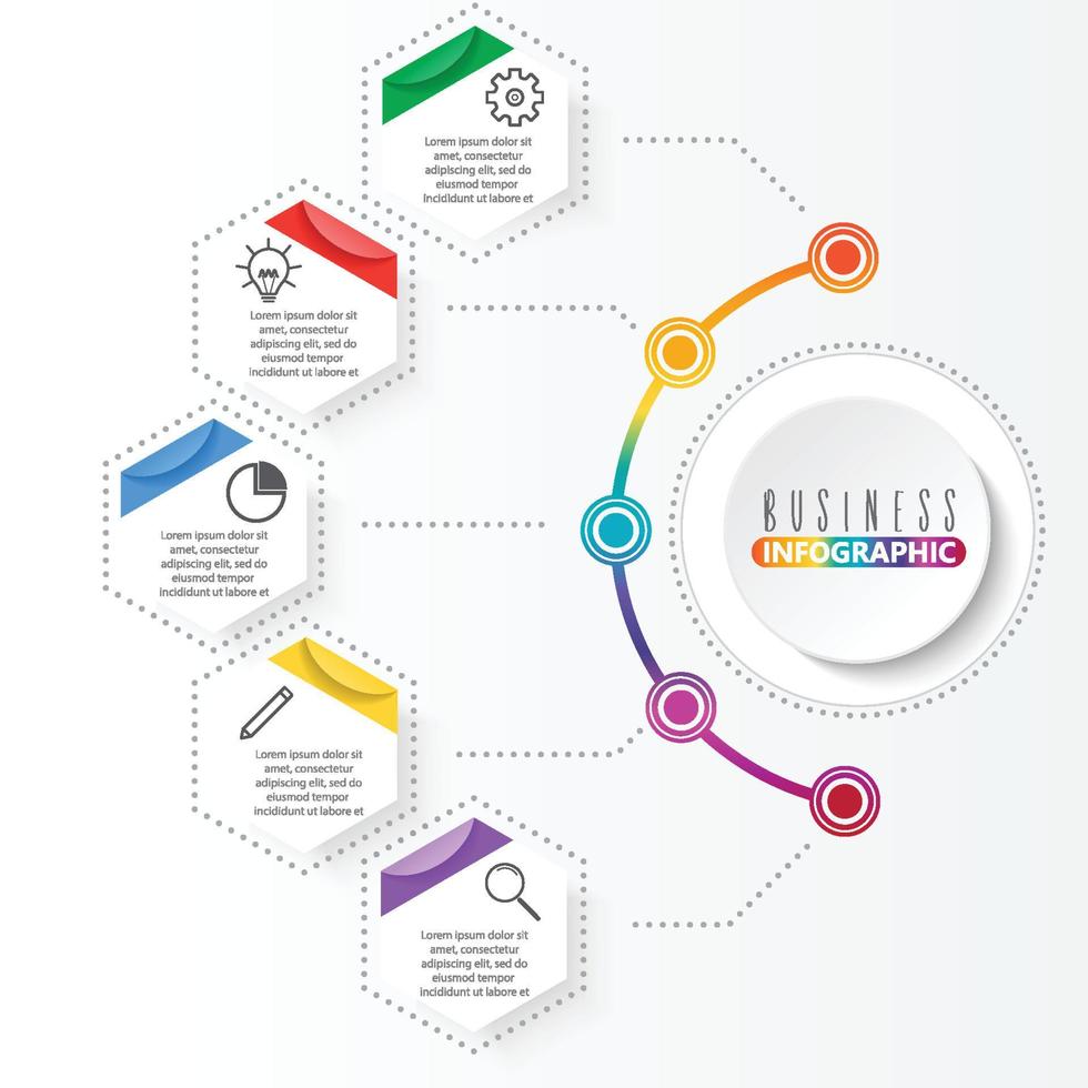 Vector infographic template with 3D paper label, integrated circles. Business concept with options. For content, diagram, flowchart, steps, parts, timeline infographics, workflow layout, chart