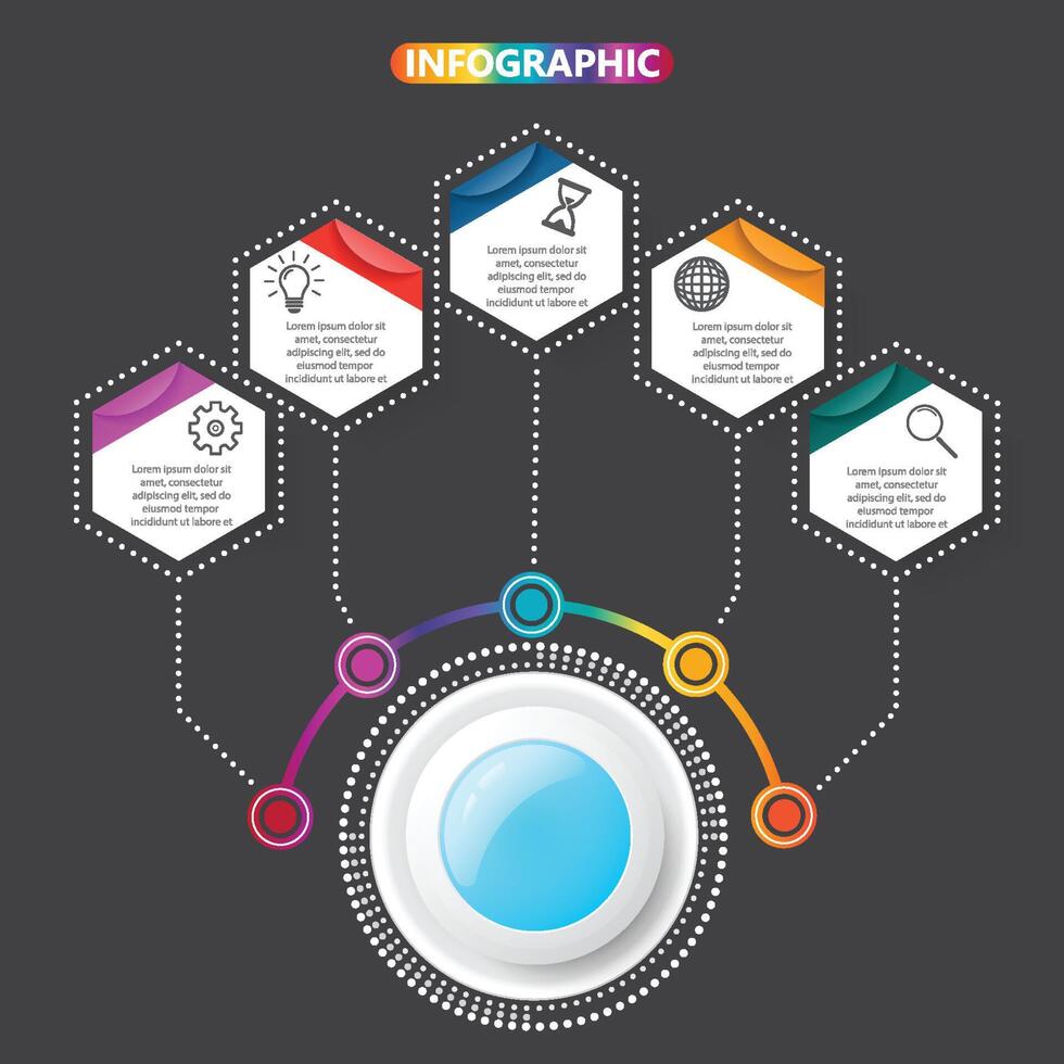 Vector infographic template with 3D paper label, integrated circles. Business concept with options. For content, diagram, flowchart, steps, parts, timeline infographics, workflow layout, chart