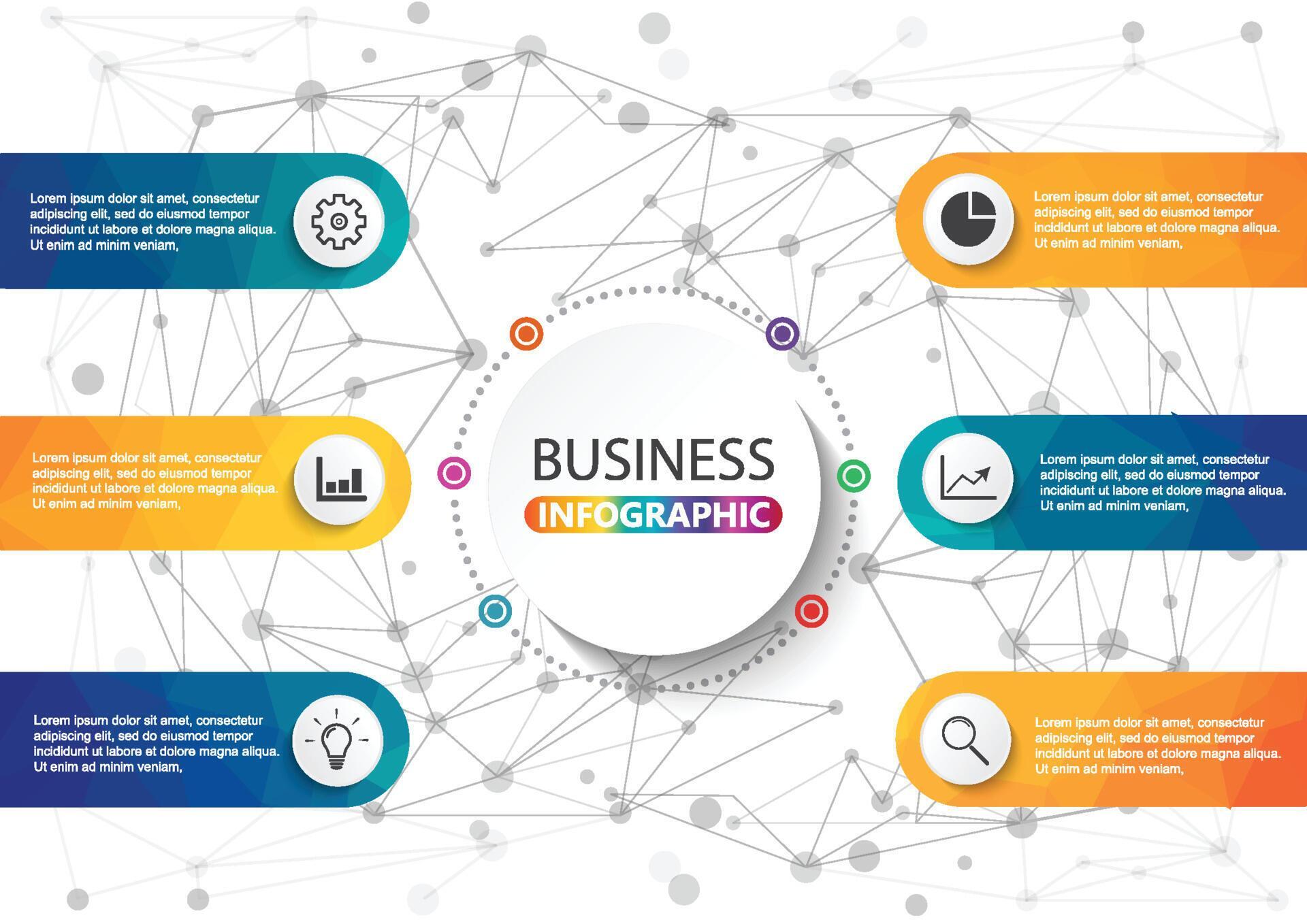 Business data visualization. Process chart. Abstract elements of graph ...