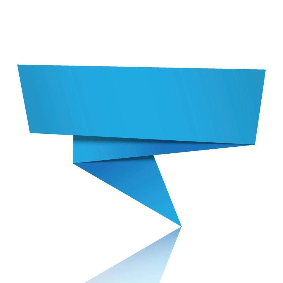 ilustración vectorial de diseño de fondo en blanco de origami azul vector