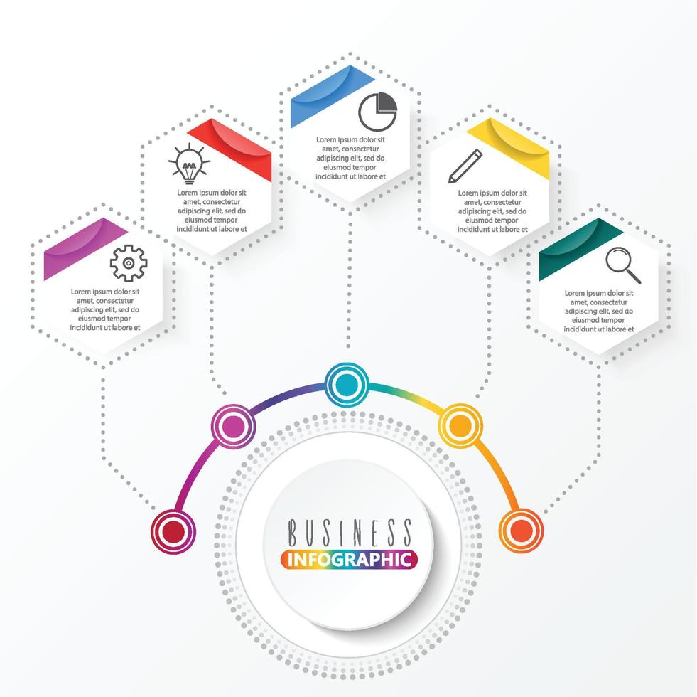 Vector infographic template with 3D paper label, integrated circles. Business concept with options. For content, diagram, flowchart, steps, parts, timeline infographics, workflow layout, chart