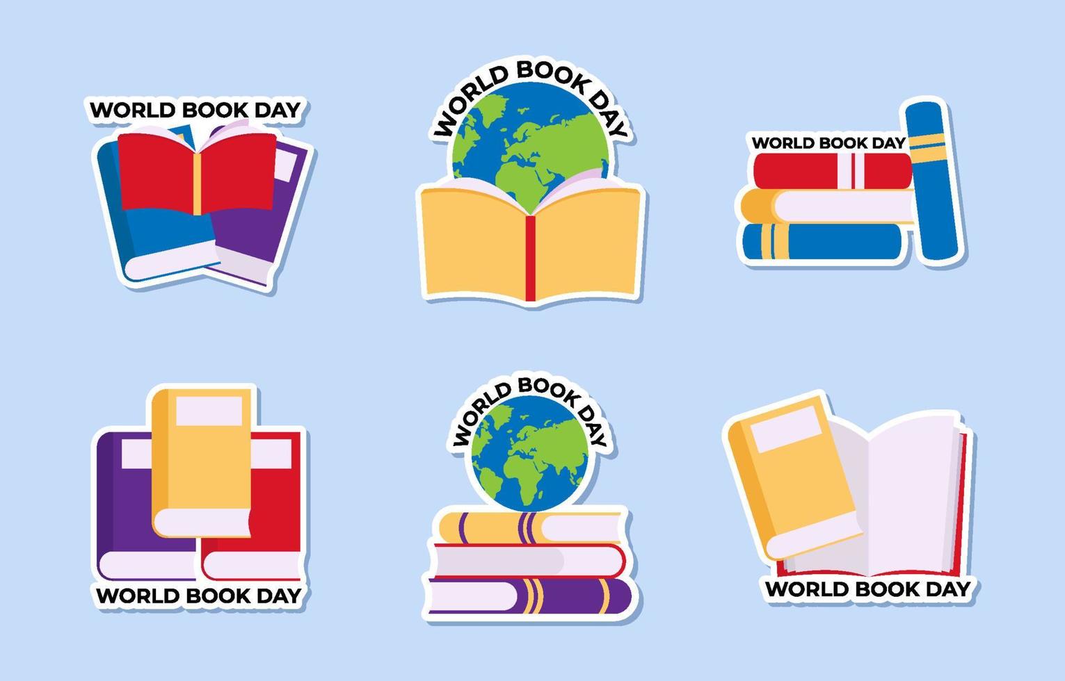 World Book Day Sticker Set vector