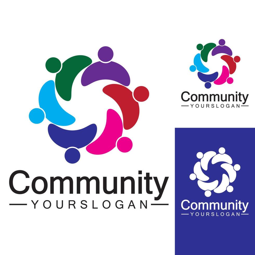 Community Logo Design Template for Teams or Groups.network and social icon design vector