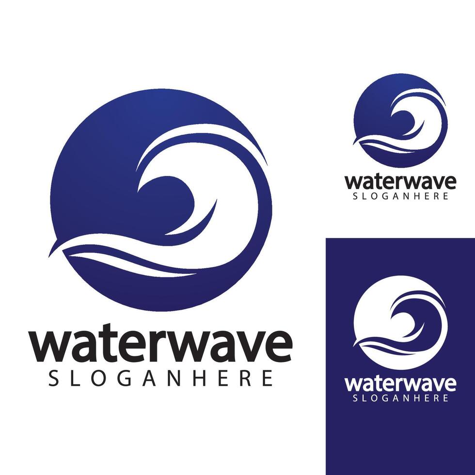 water wave logo design template vector