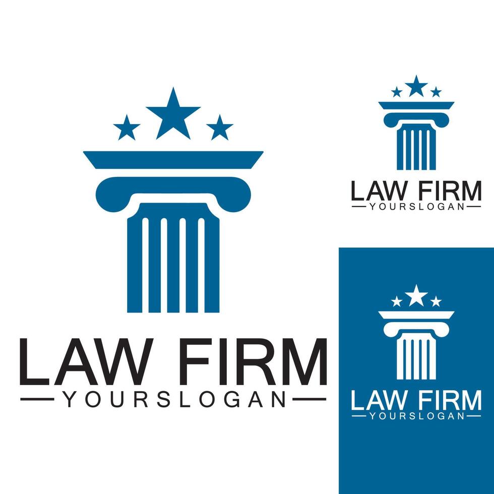 vector de plantilla de logotipo de pilar de bufete de abogados