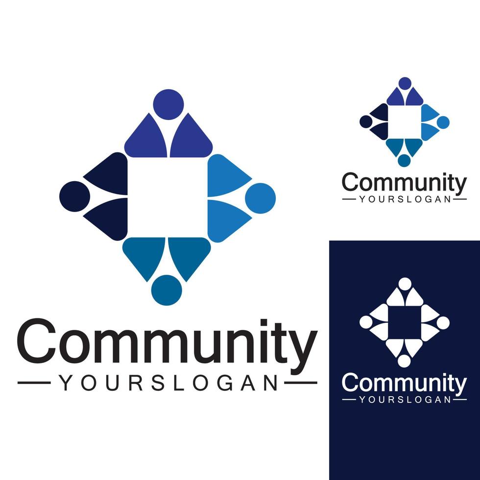 plantilla de diseño de logotipo comunitario para equipos o grupos. red y diseño de iconos sociales vector