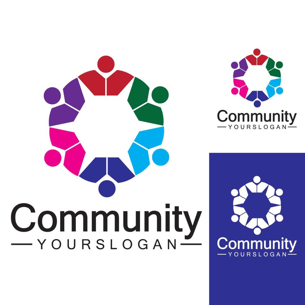 Community Logo Design Template for Teams or Groups.network and social icon design vector