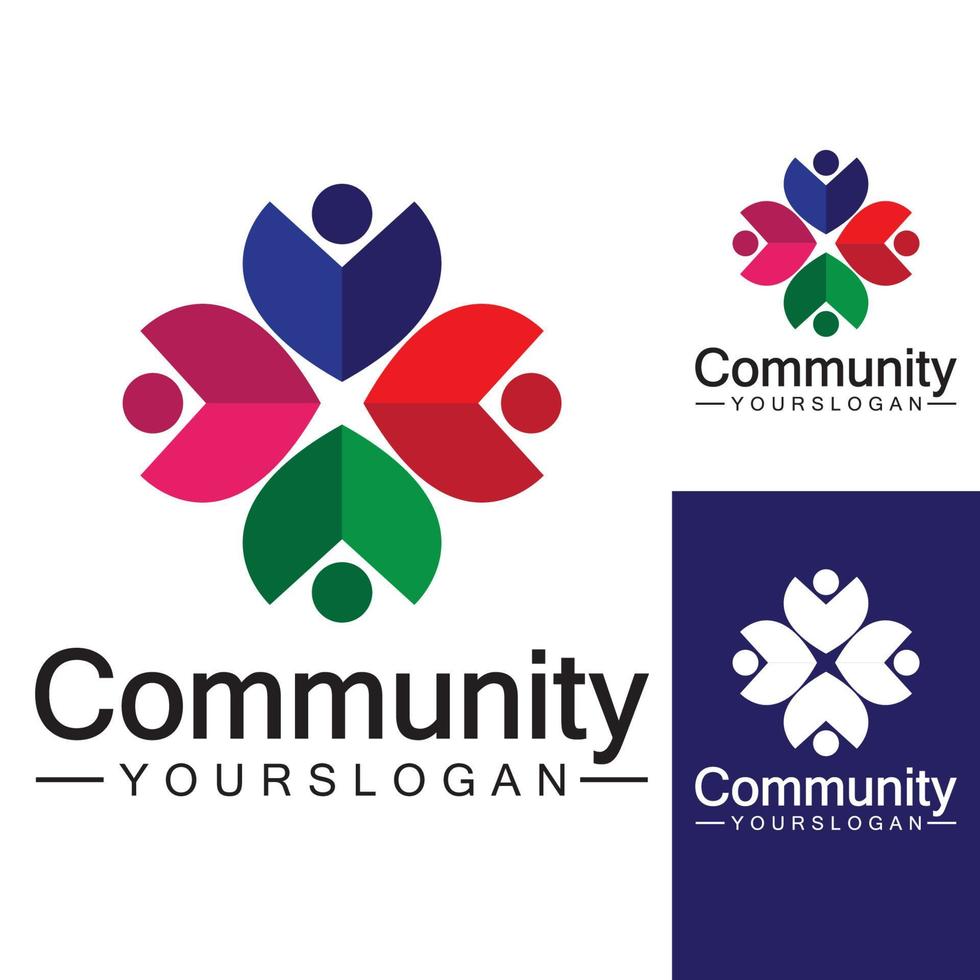 Community Logo Design Template for Teams or Groups.network and social icon design vector