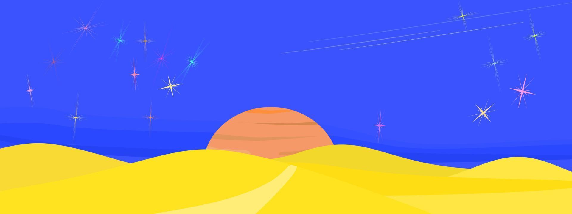 desierto paisaje sol brillo fondo abstracto papel tapiz vector ilustración