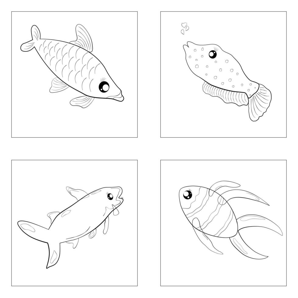 Cartoon doodle marine pet abstract background wallpaper vector illustration