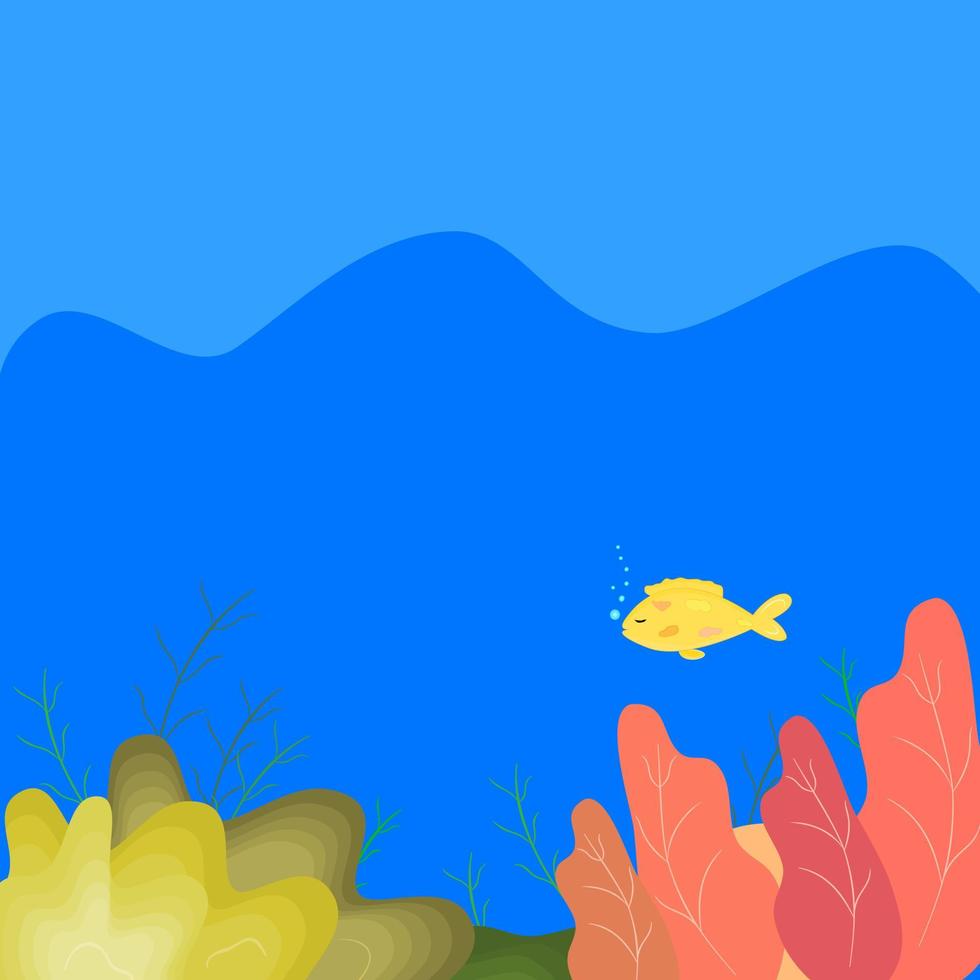 Underwater sea view abstract background wallpaper cartoon vector illustration