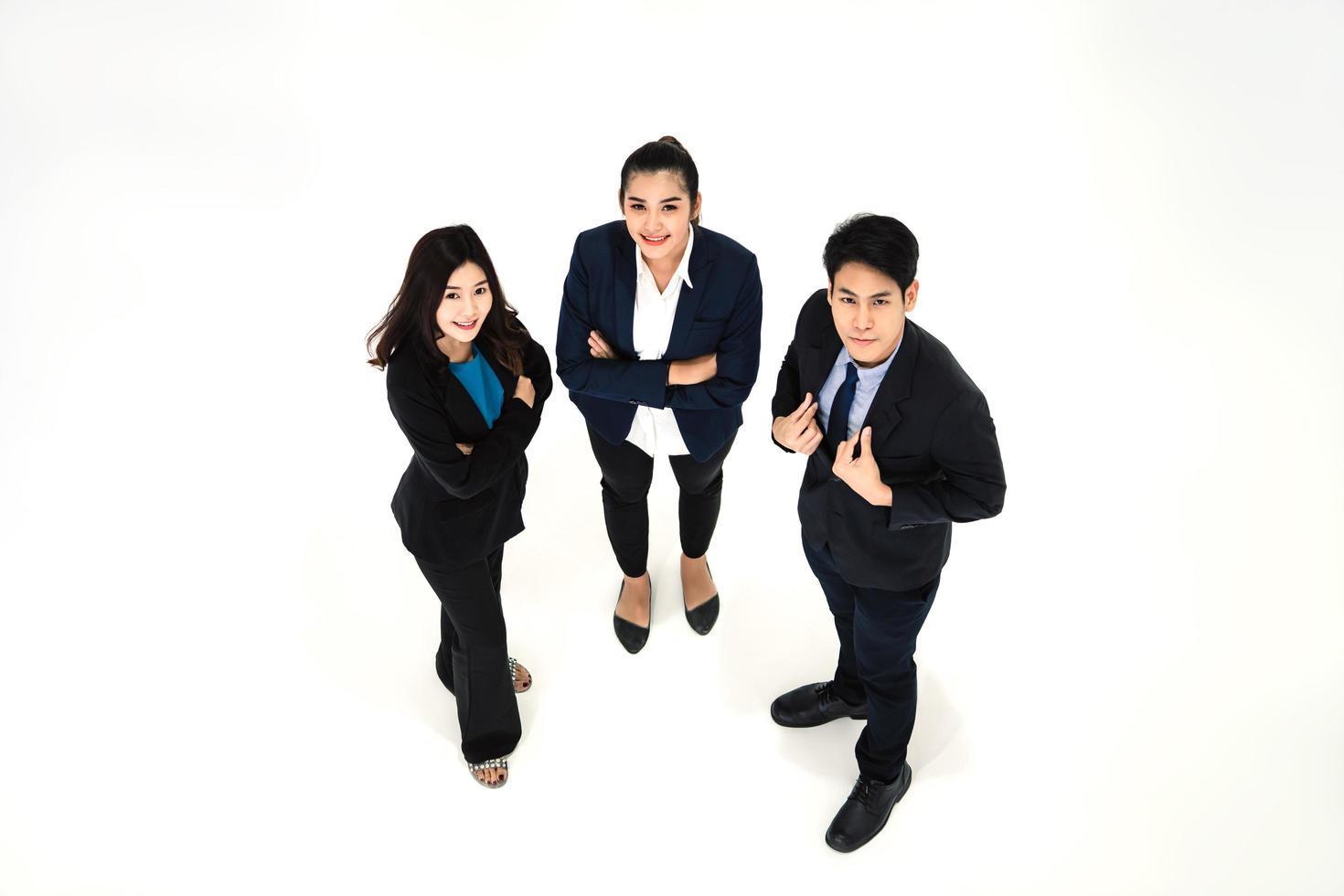 Young adult business asian team people on white background. photo