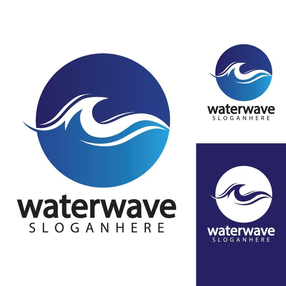 water wave logo design template vector