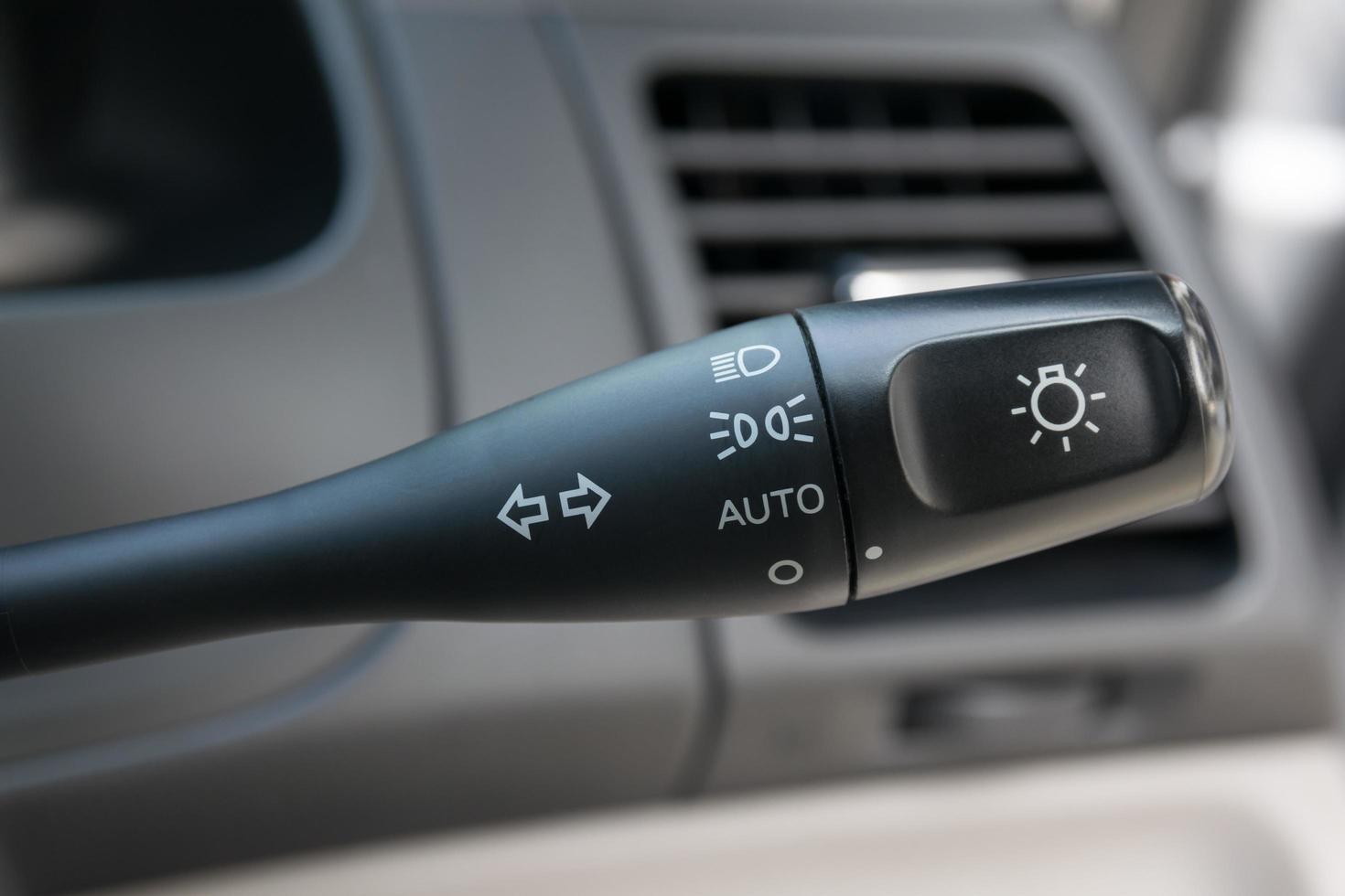Car interior with light switch photo