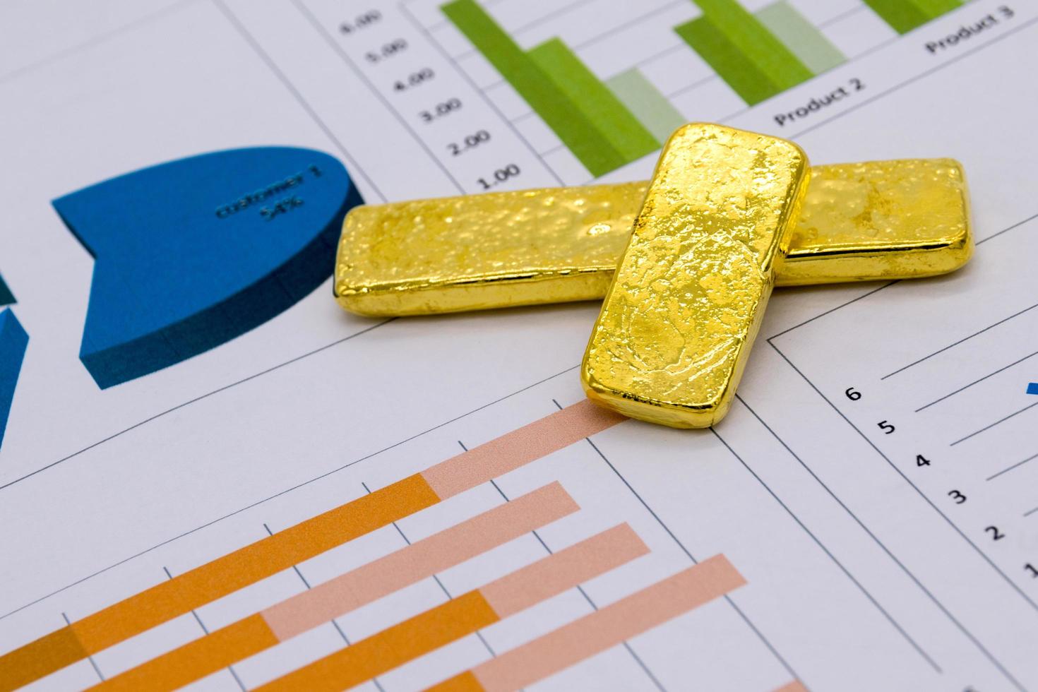 Gold Bullion on business report photo