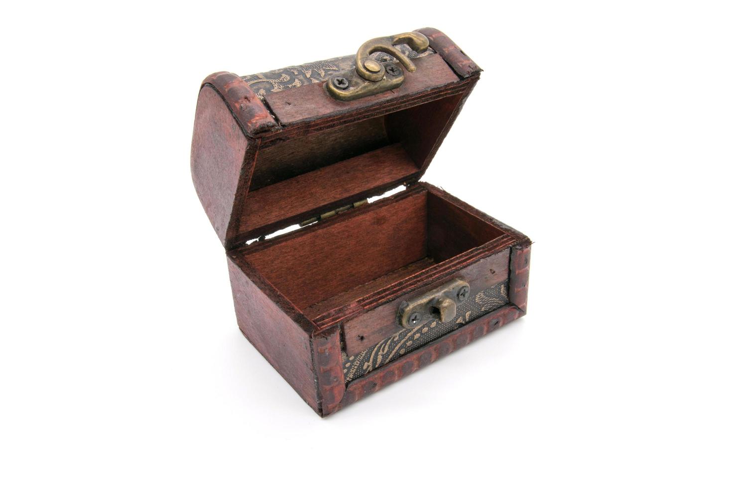 Old wooden chest, on white background photo