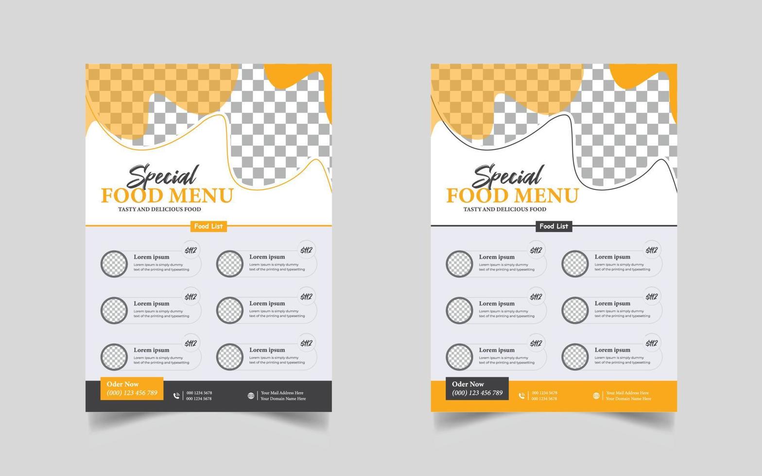 Restaurant food menu flyer template vector