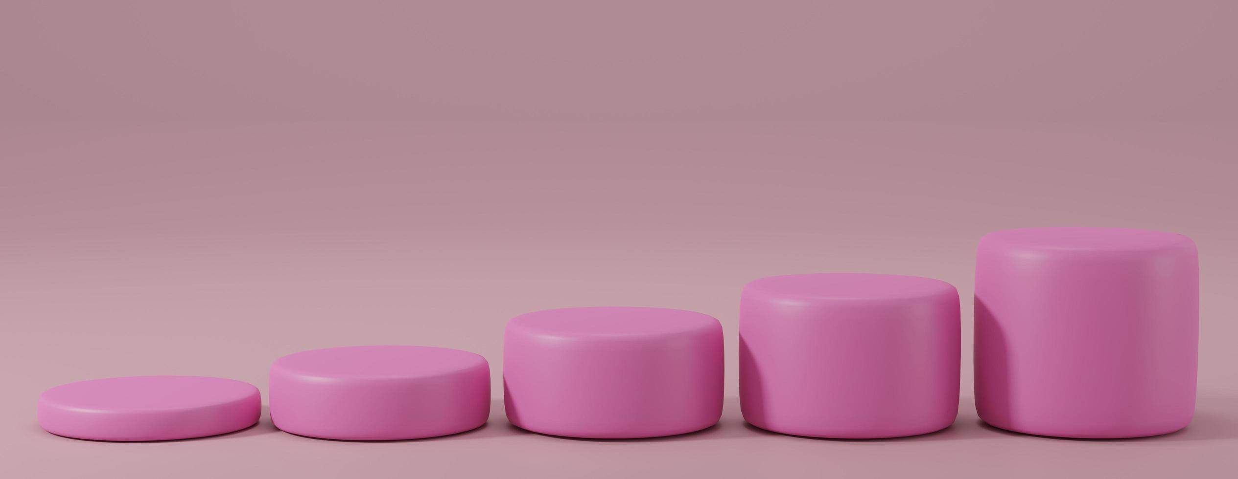 3D rendering correlate multiple pink podium photo