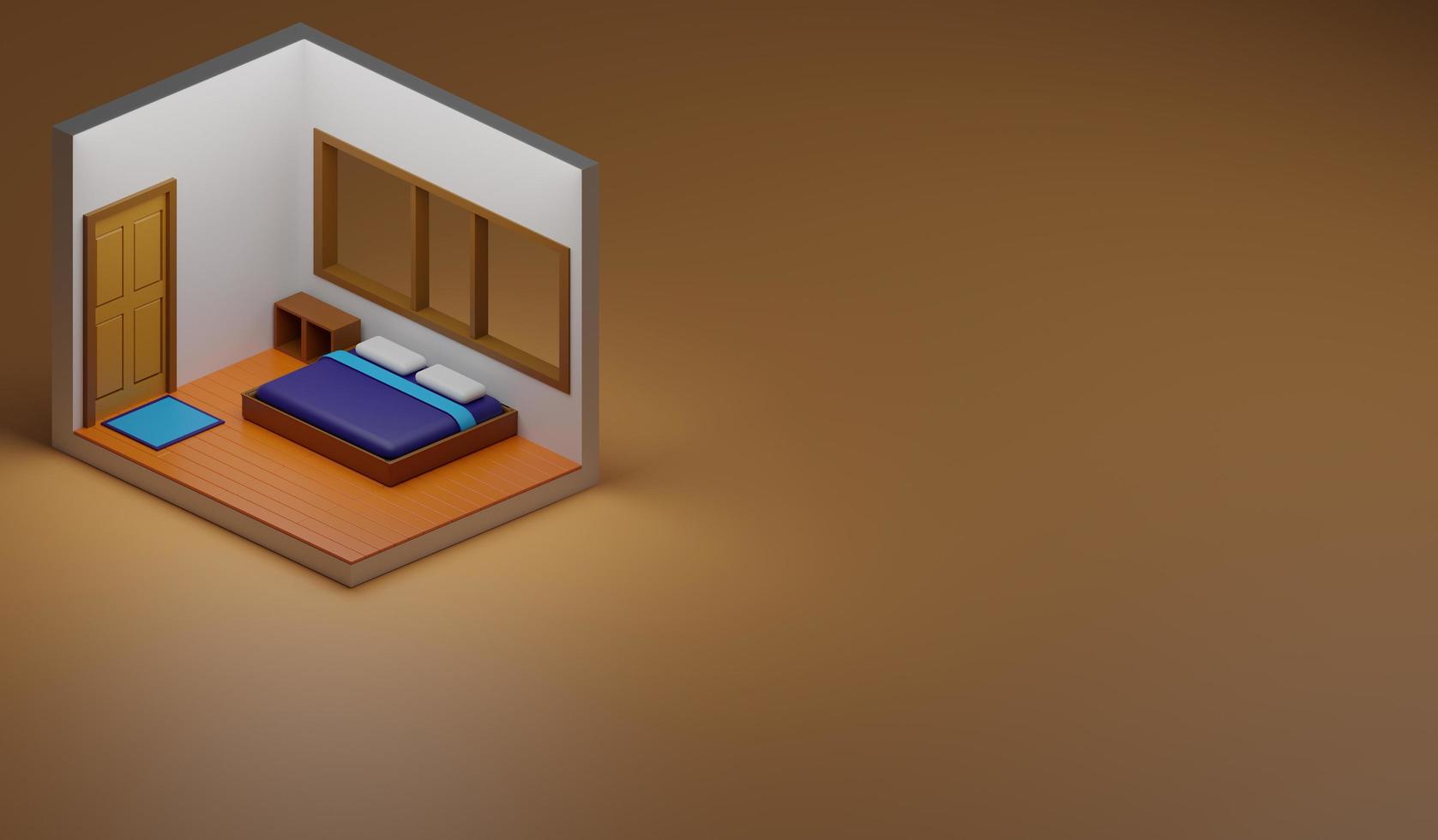 3D rendering bedroom for copy space photo