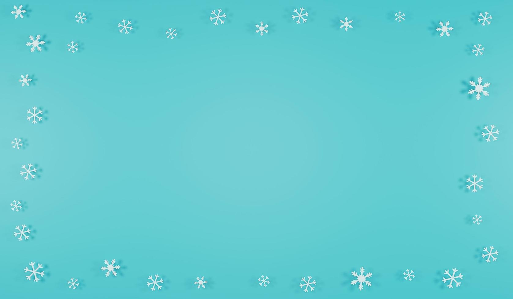 3D rendering snowflakes in sky color background , Christmas theme photo