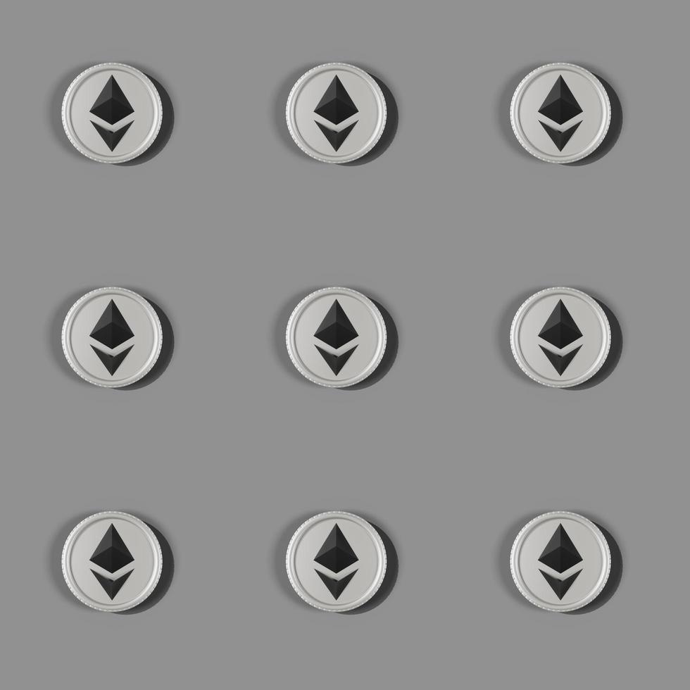 3D rendering ETH pattern seamless on grey background photo