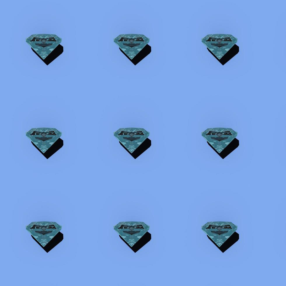 3D rendering dimond seamless pattern blue background photo