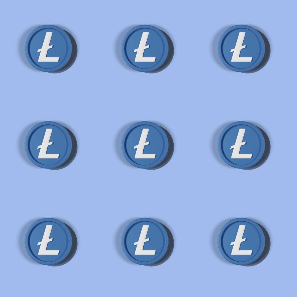 3D rendering LTC pattern seamless on blue background photo