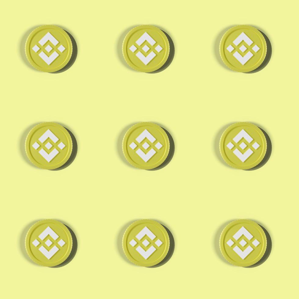 3D rendering BNB pattern seamless on yellow background photo
