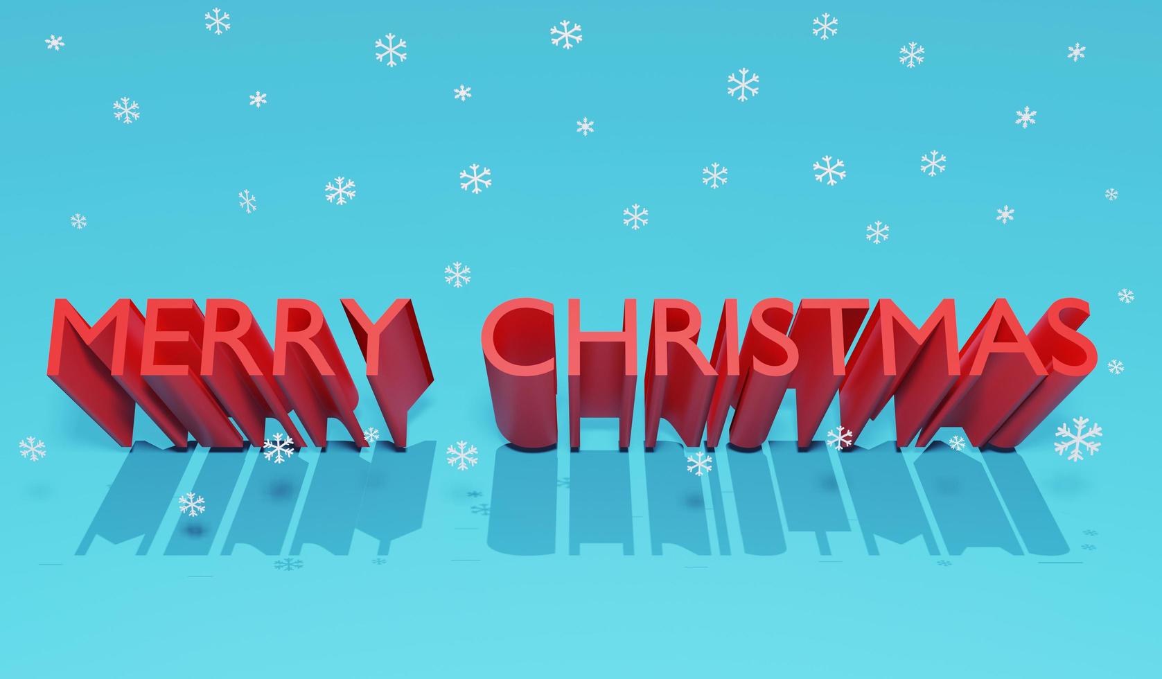 3D rendering Christmas banner sign pop up font in snowflake and sky color background photo