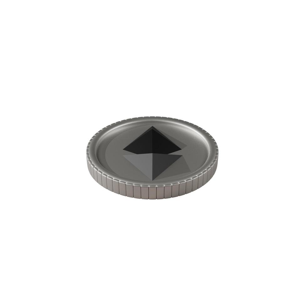 3D rendering ETH coin isolated on white background from side view photo