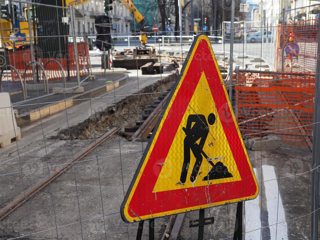 road works sign photo