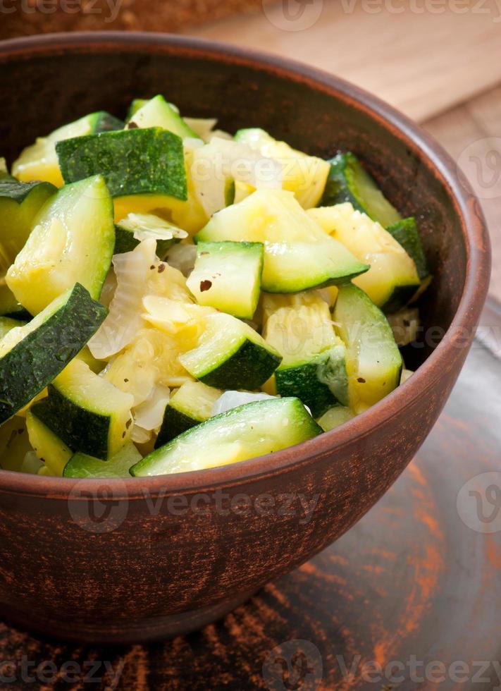 steamed zucchini with spices photo