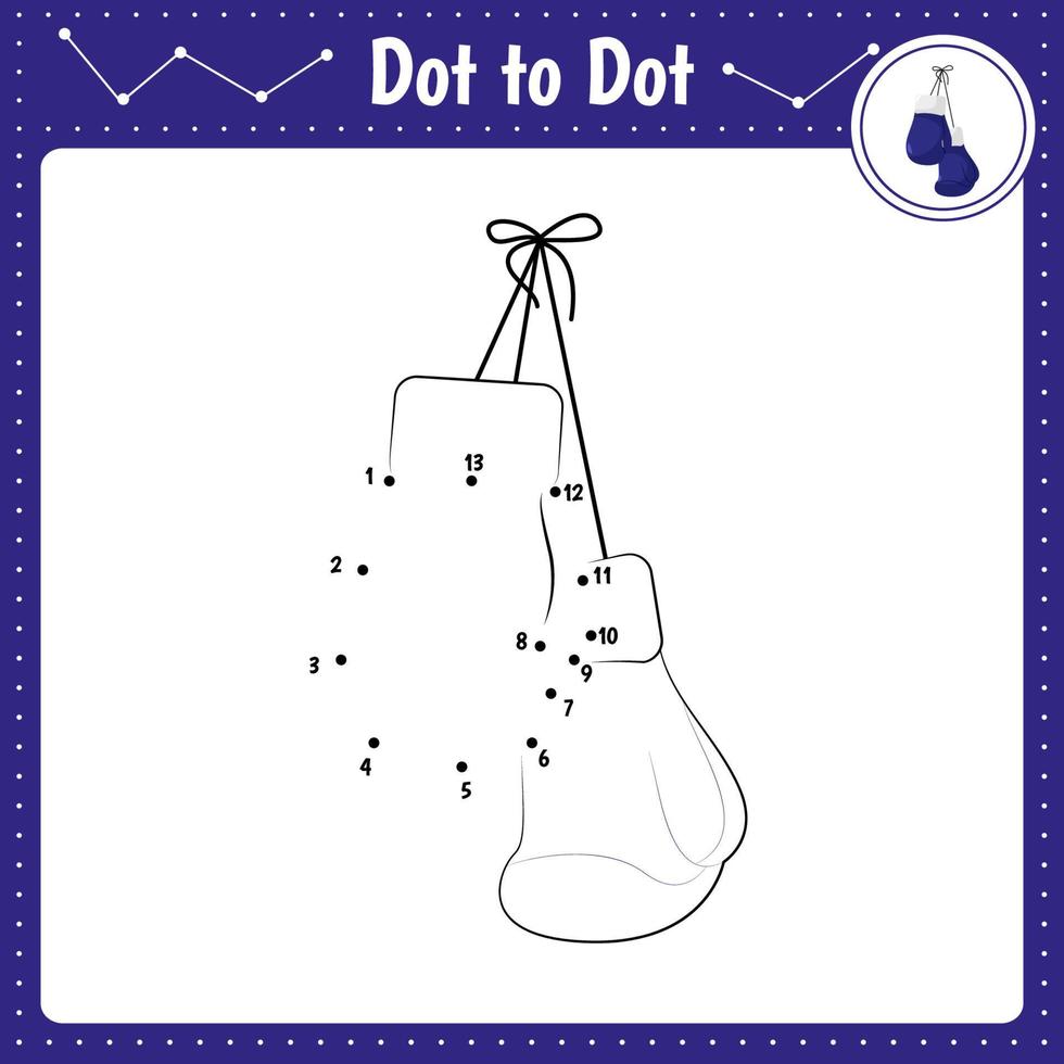 Connect the dots. boxing gloves vector