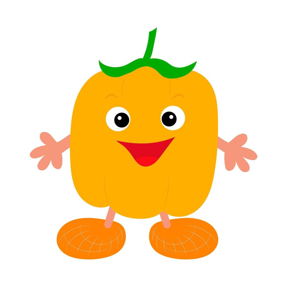 Healthy Happy Pepper. Vegetable Character Illustration vector