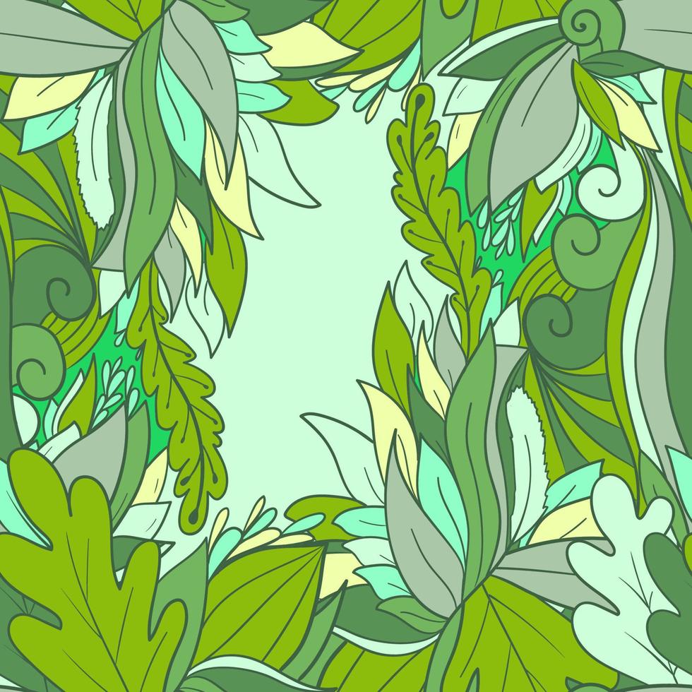 Floral seamless pattern with leaves, flowers and berries. vector
