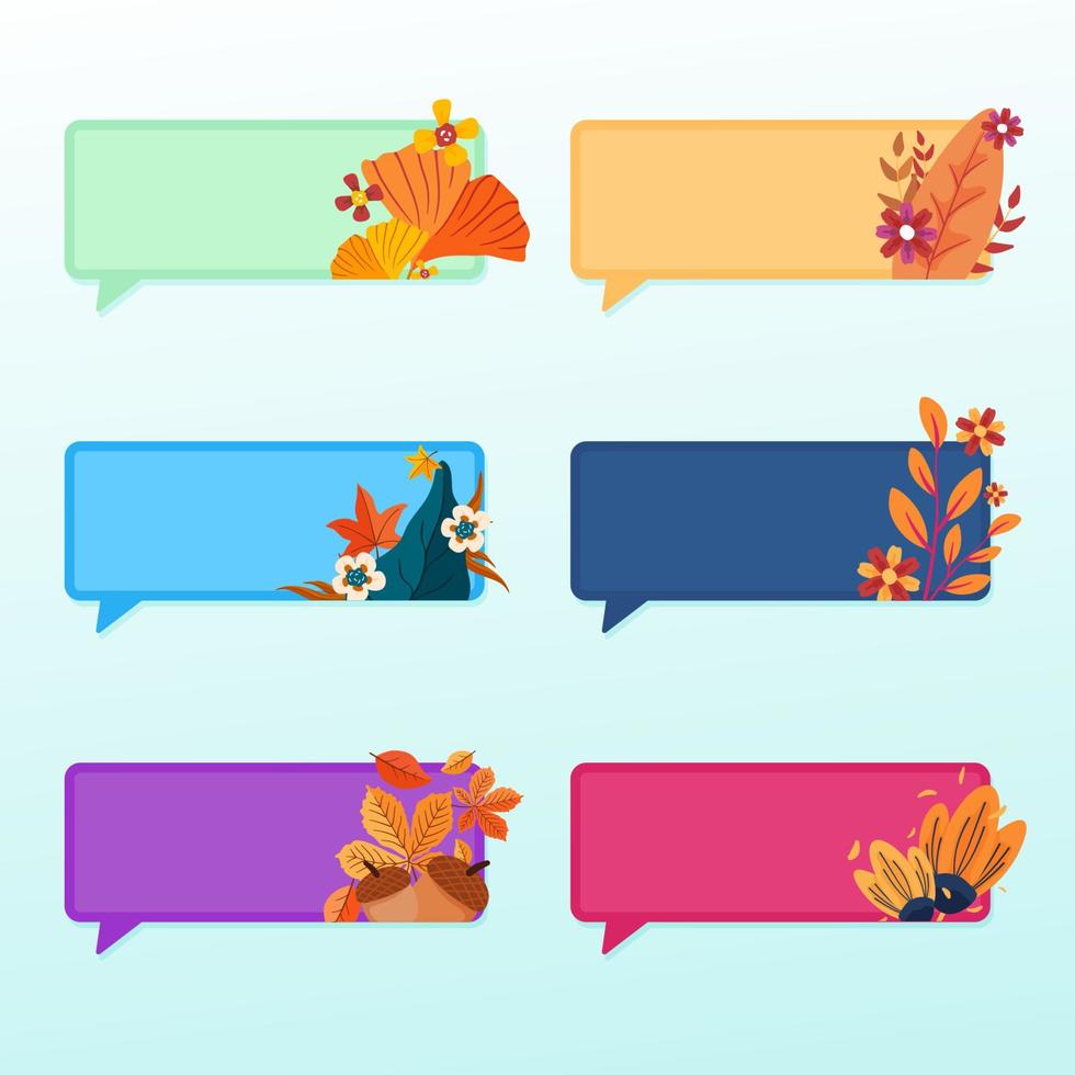 Set of Flat Decorative Bubble Chat Frame vector