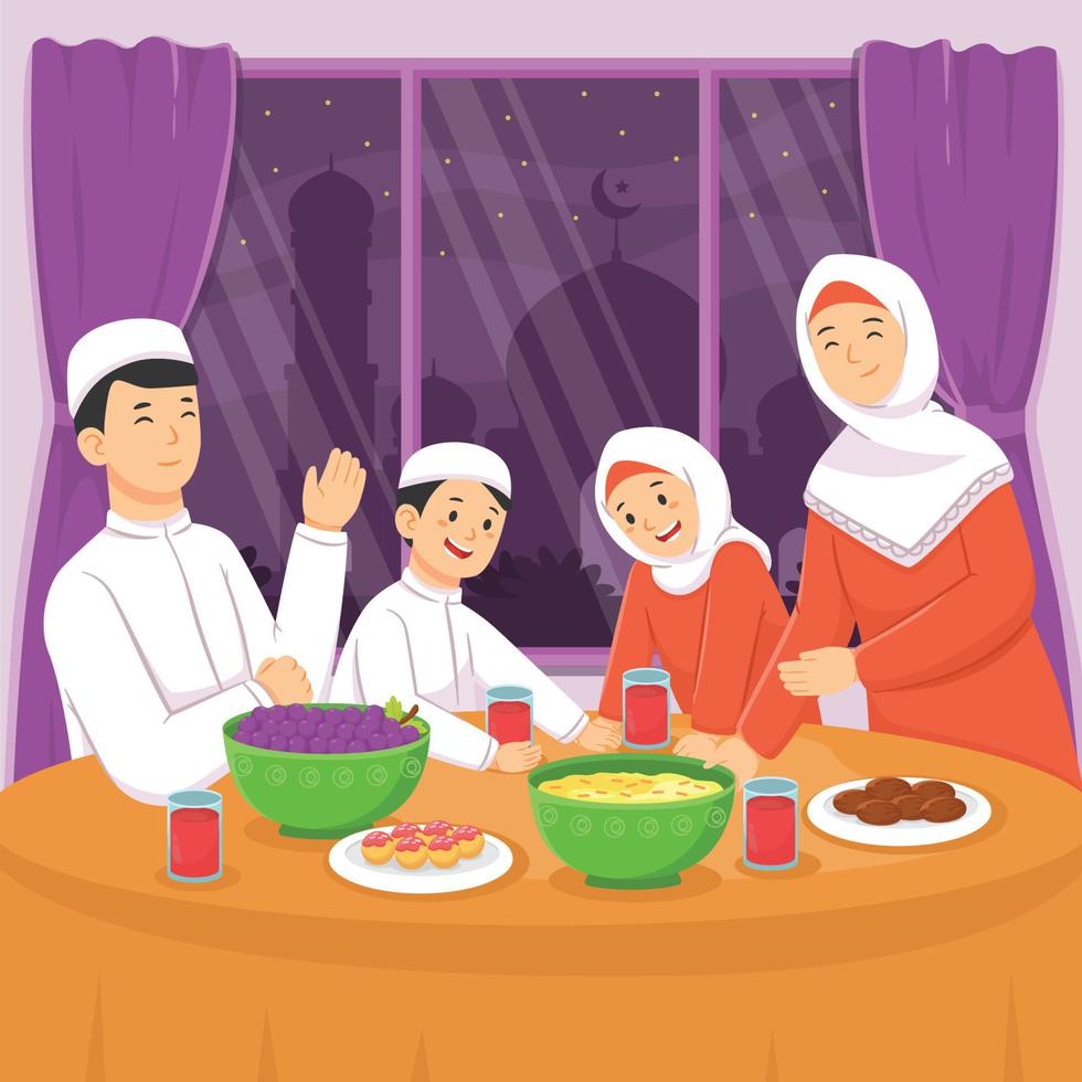 reunión familiar en eid ramadhan vector