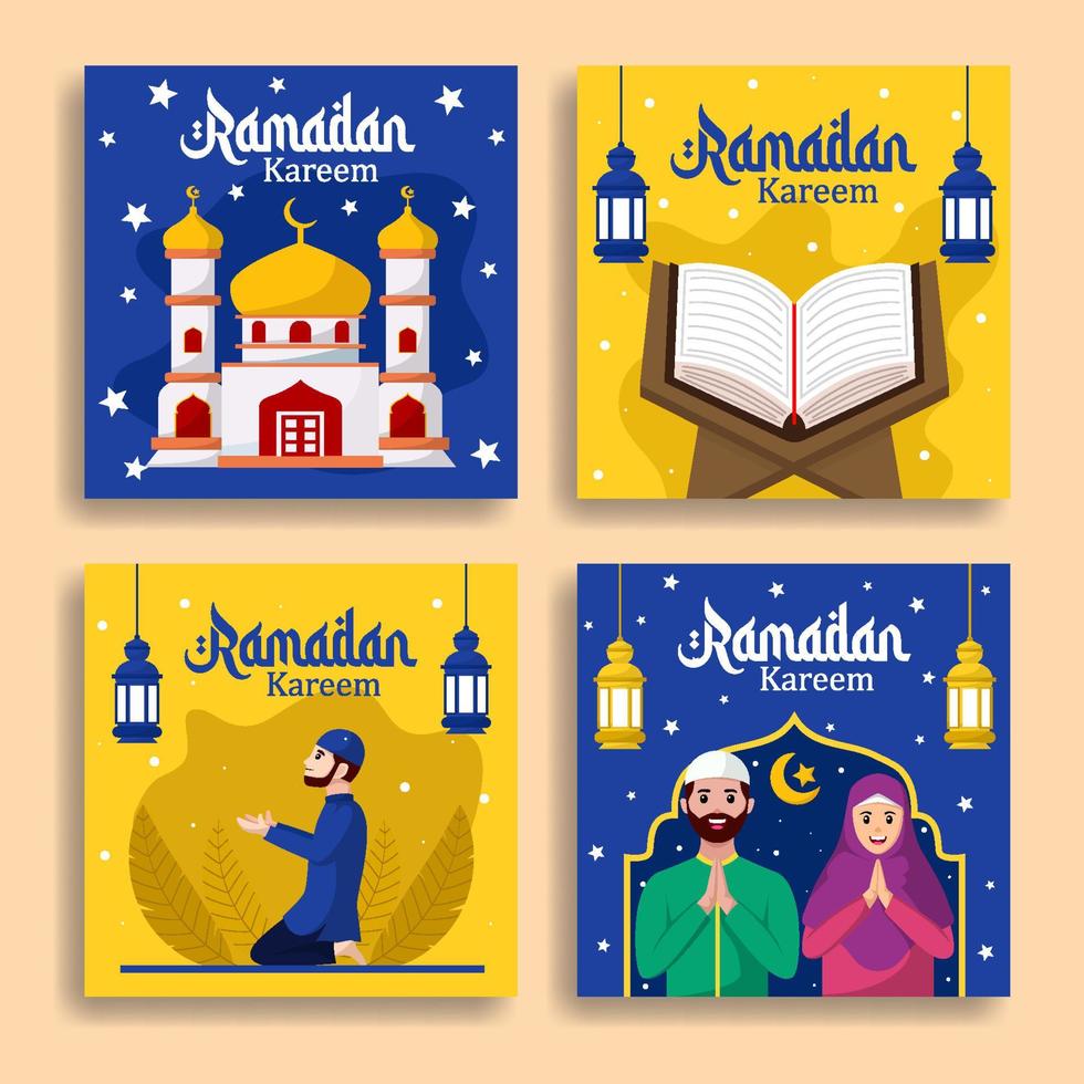 Fasting Month Social Media Post vector