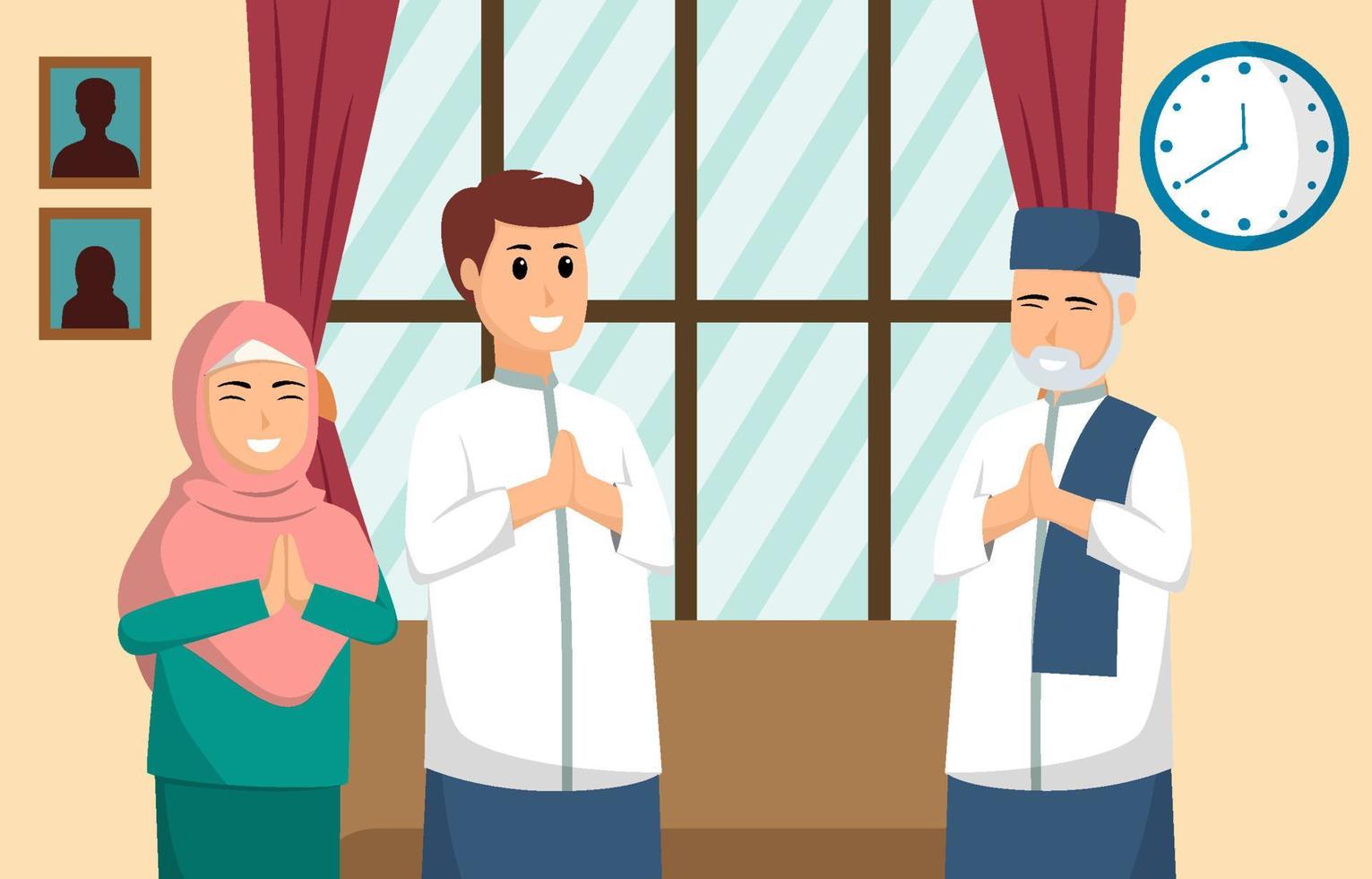 Ramadan Family Gathering Concept vector