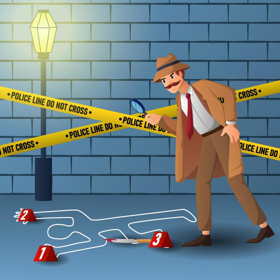 carácter de concepto de detective vector