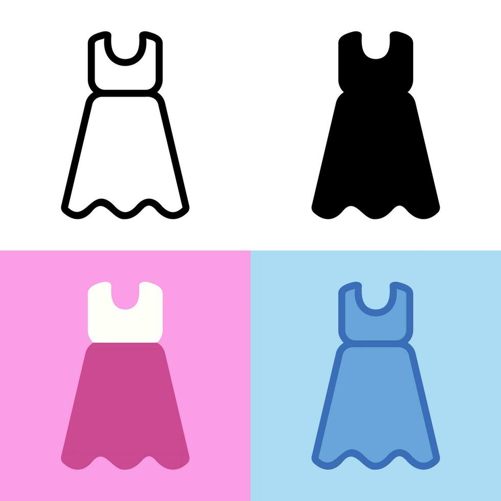 ilustración vectorial gráfico del icono del vestido. perfecto para interfaz de usuario, nueva aplicación, etc. vector