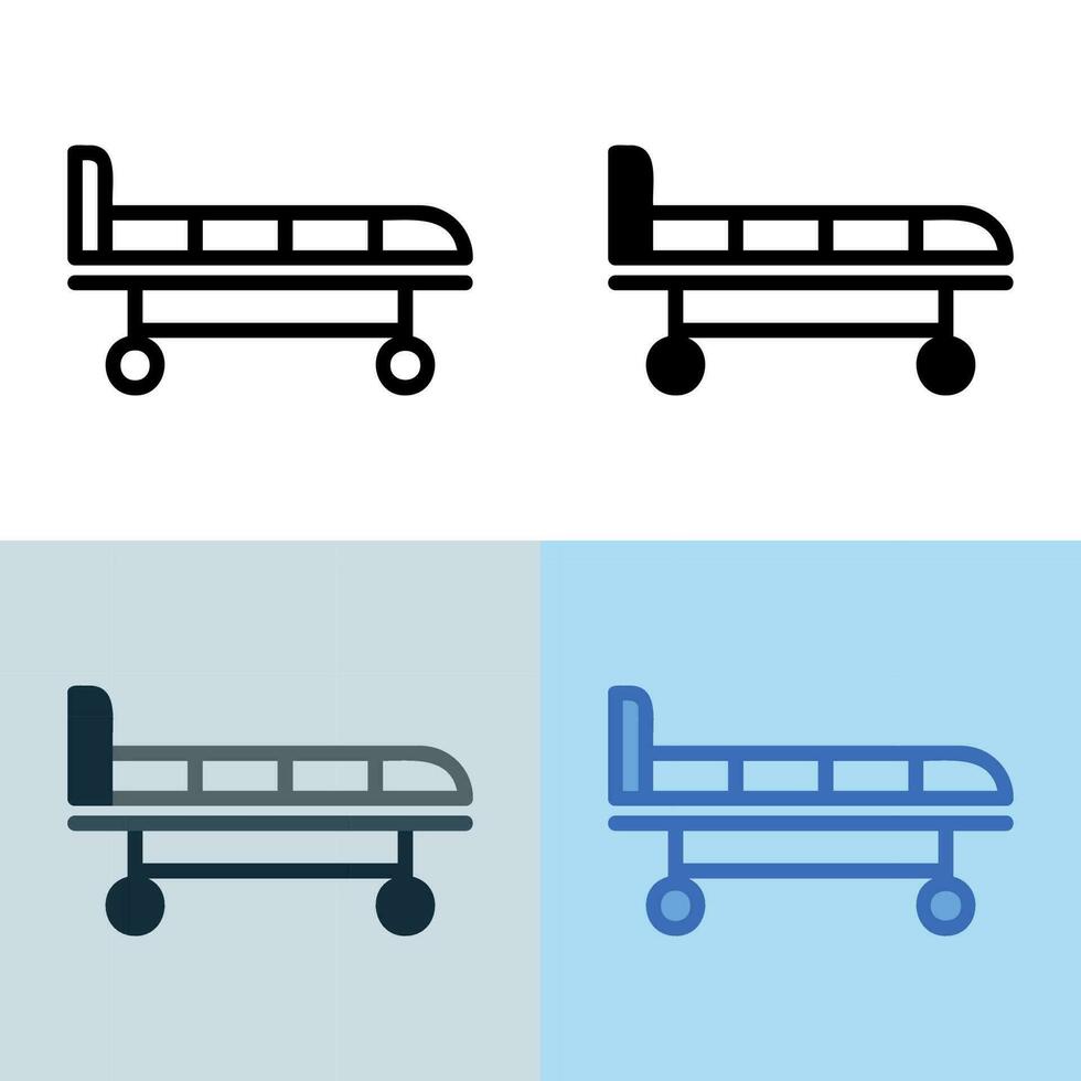 Illustration vector graphic of Medical Bed Icon. Perfect for user interface, new application, etc