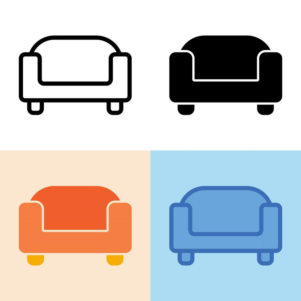 ilustración vectorial gráfico del icono del sofá. perfecto para interfaz de usuario, nueva aplicación, etc. vector