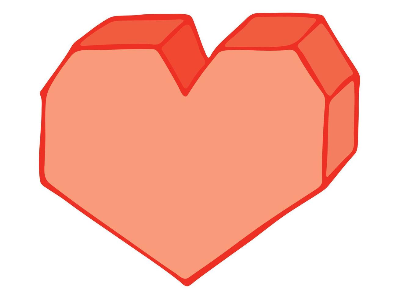 simple ilustración de corazón dibujada a mano aislada en un fondo blanco. lindo garabato del corazón del día de san valentín. vector